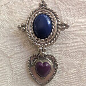 Carolyn Pollack Double gemstone pendant Brooch Pin